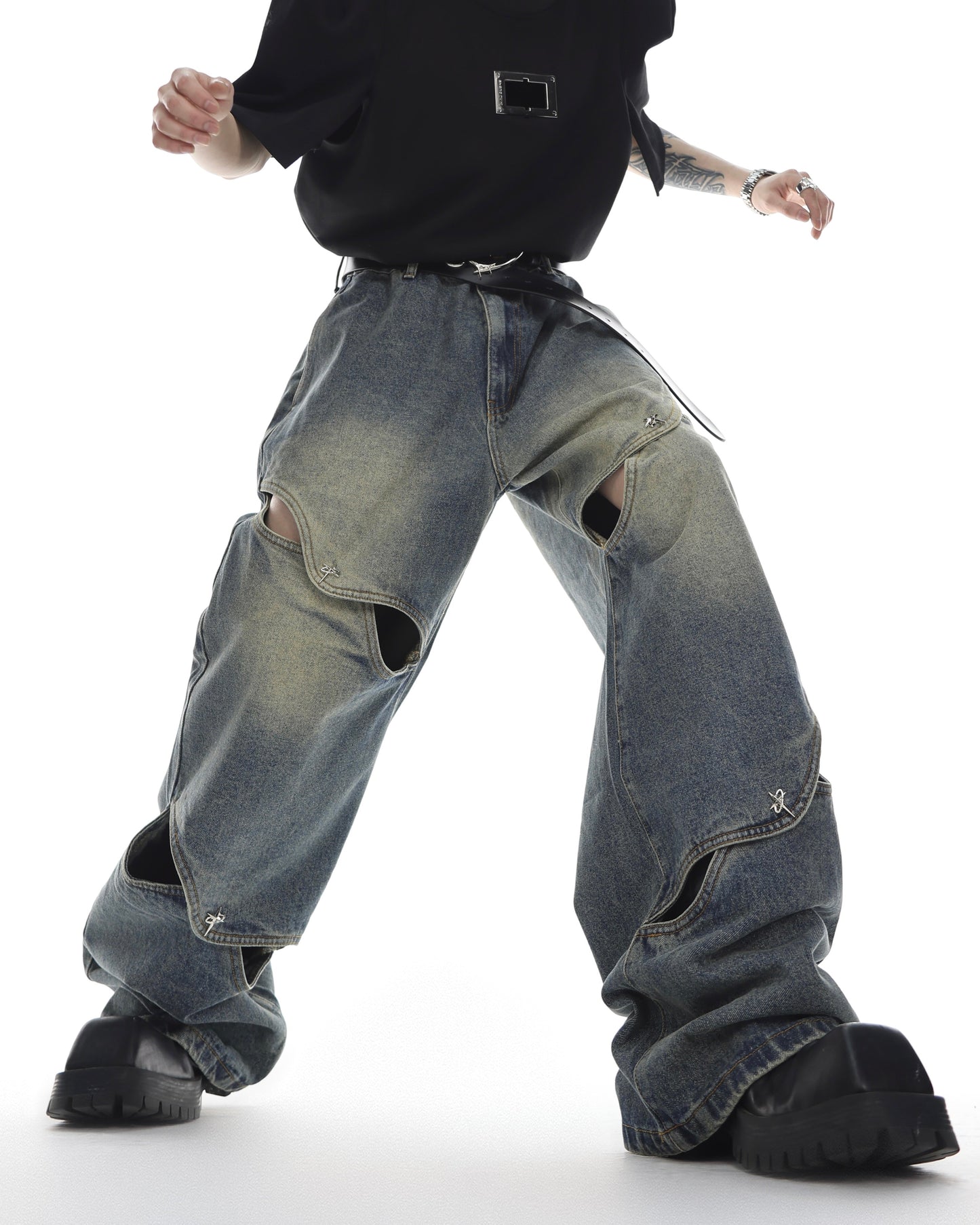 Kiikio Street Fashion Denim Pants