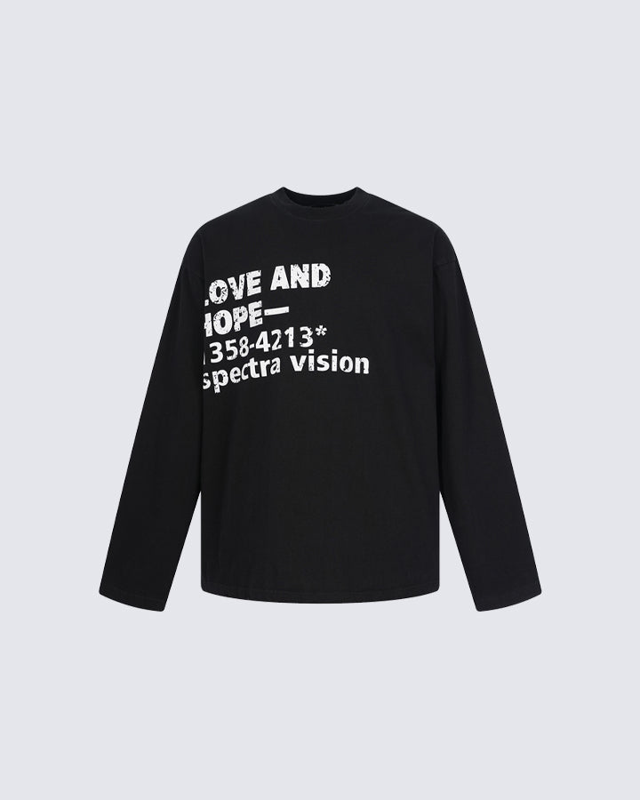 LOVE AND HOPE Graphic Long-Sleeve Tee