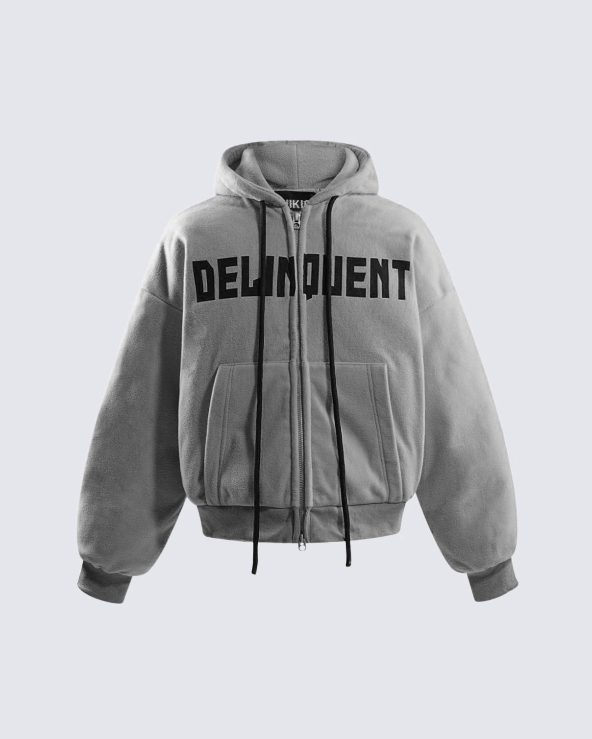 Letter Print Hooded Cotton Jacket
