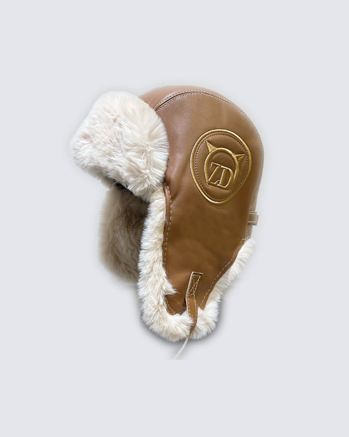 PU Leather Aviator Winter Hat