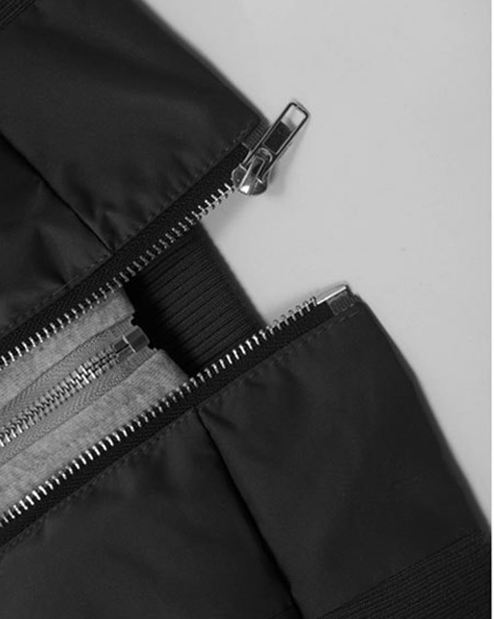 Retro Faux Layered Hooded Puffer Jacket