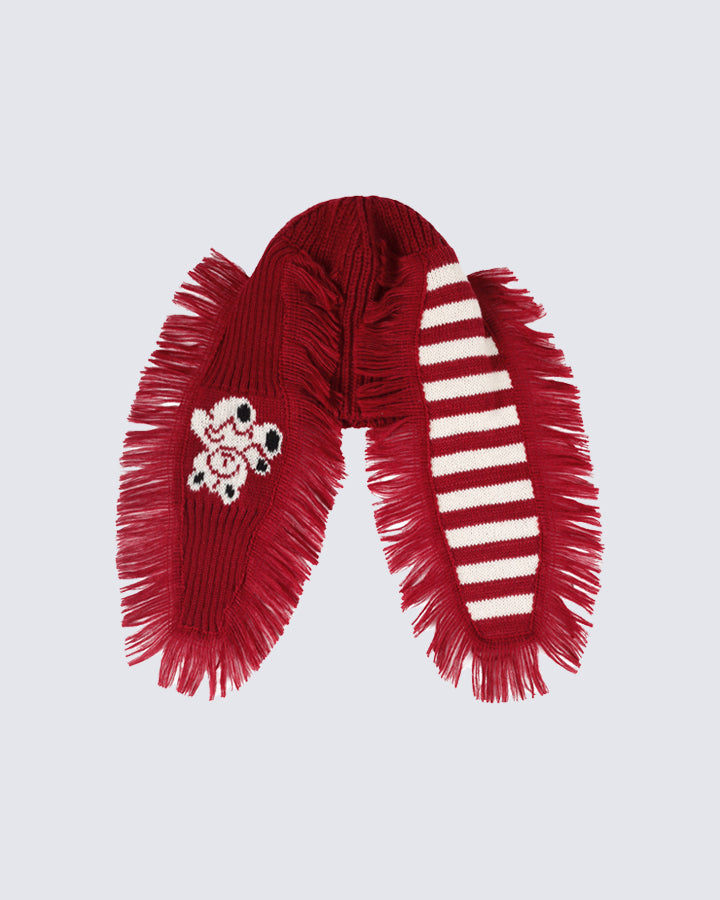 Long Ears Tassel Knit Ear Warmer Hat