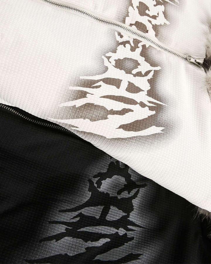 Padded Letter Print Hooded Jacket