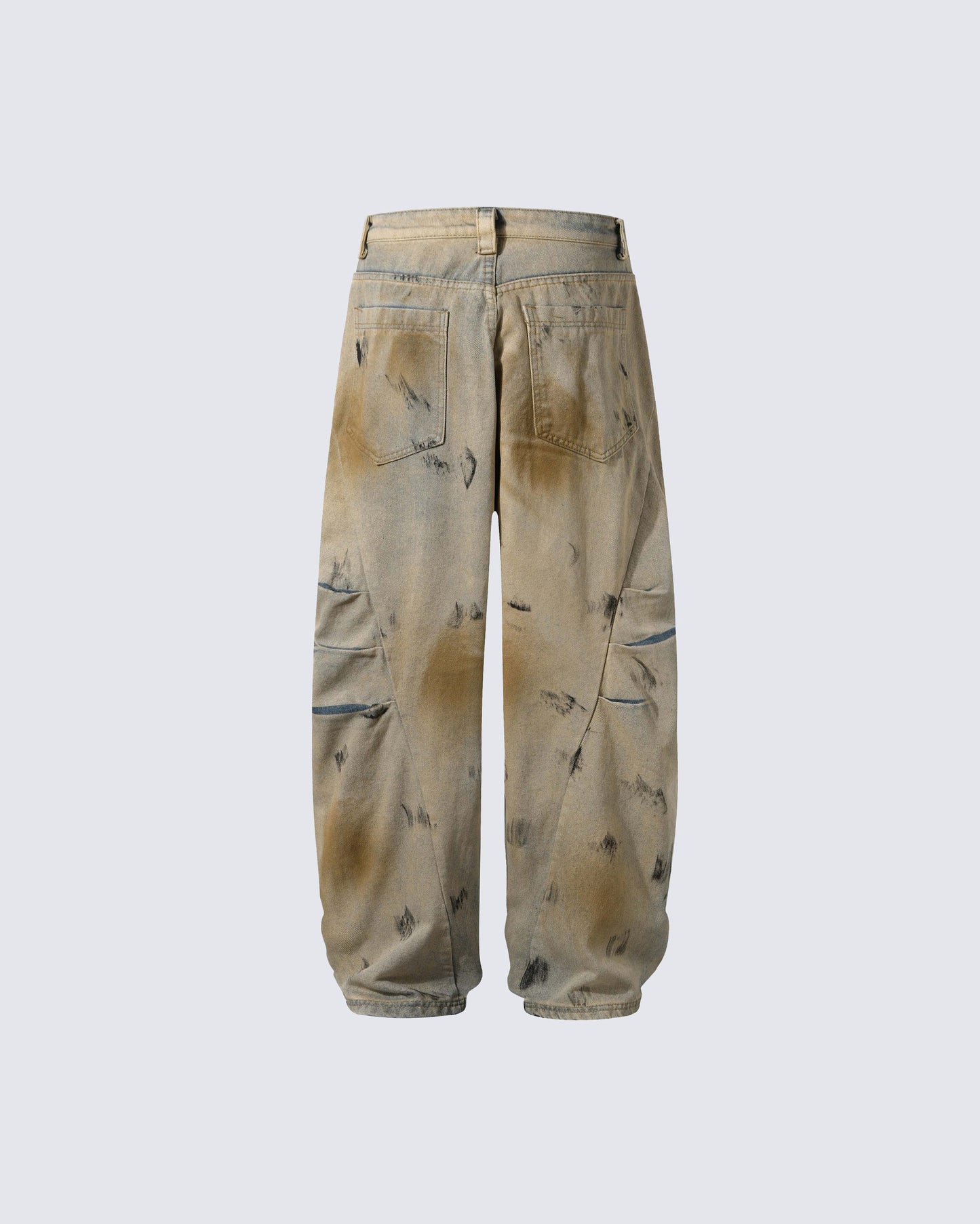 Vintage Washed Mud-Stain Denim Pants