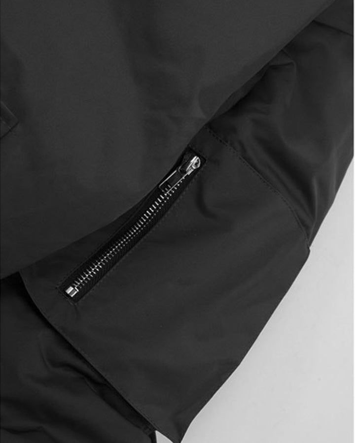 Retro Faux Layered Hooded Puffer Jacket