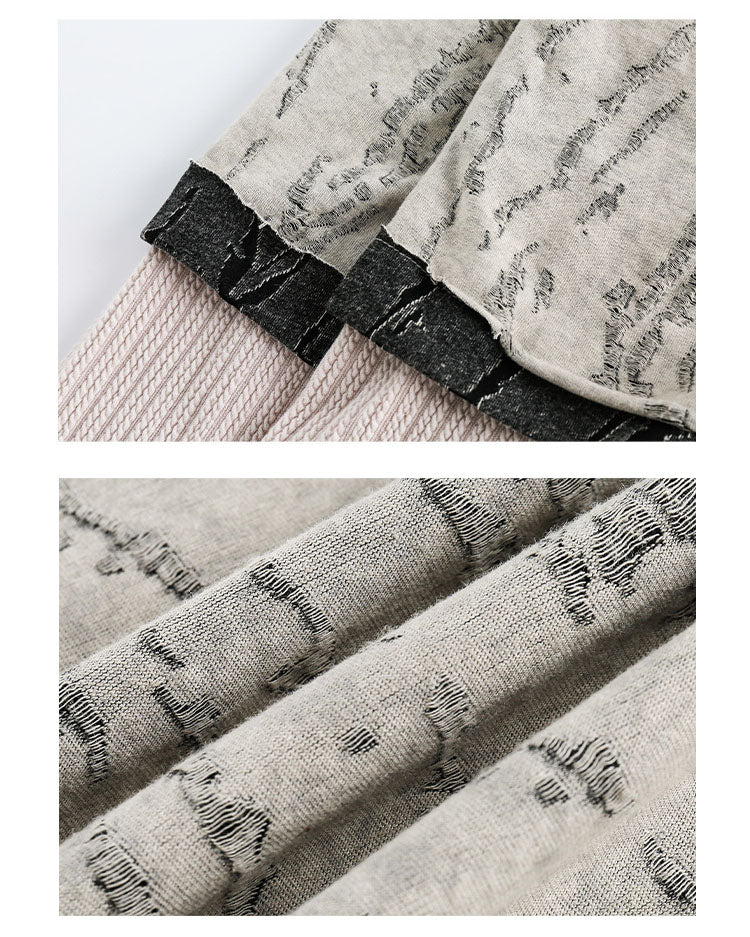 Letter Embroidered Fake Two Piece Sweatshirt