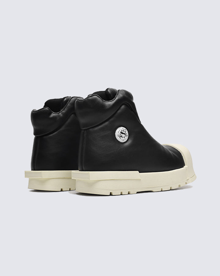 Vintage Color-Block Round-Toe High-Top Shoes