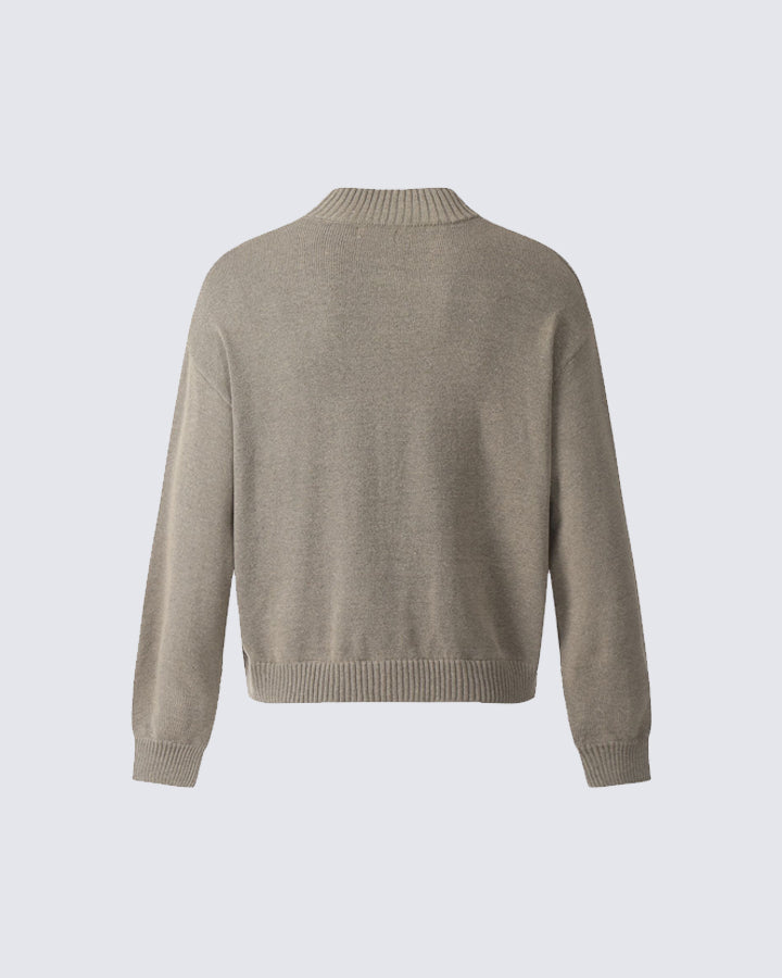 Minimalist Ribbed Knit Zip-Up Cardigan