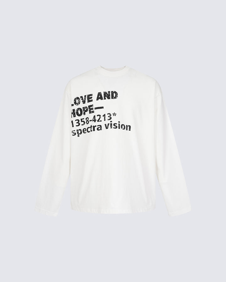 LOVE AND HOPE Graphic Long-Sleeve Tee