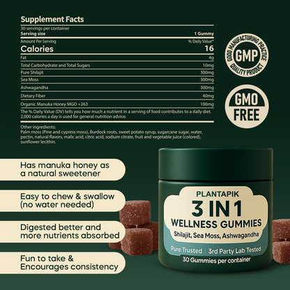 Plantapik® 3-in-1 Wellness Gummies