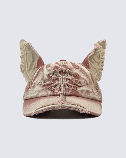Distressed Denim Ear Cap